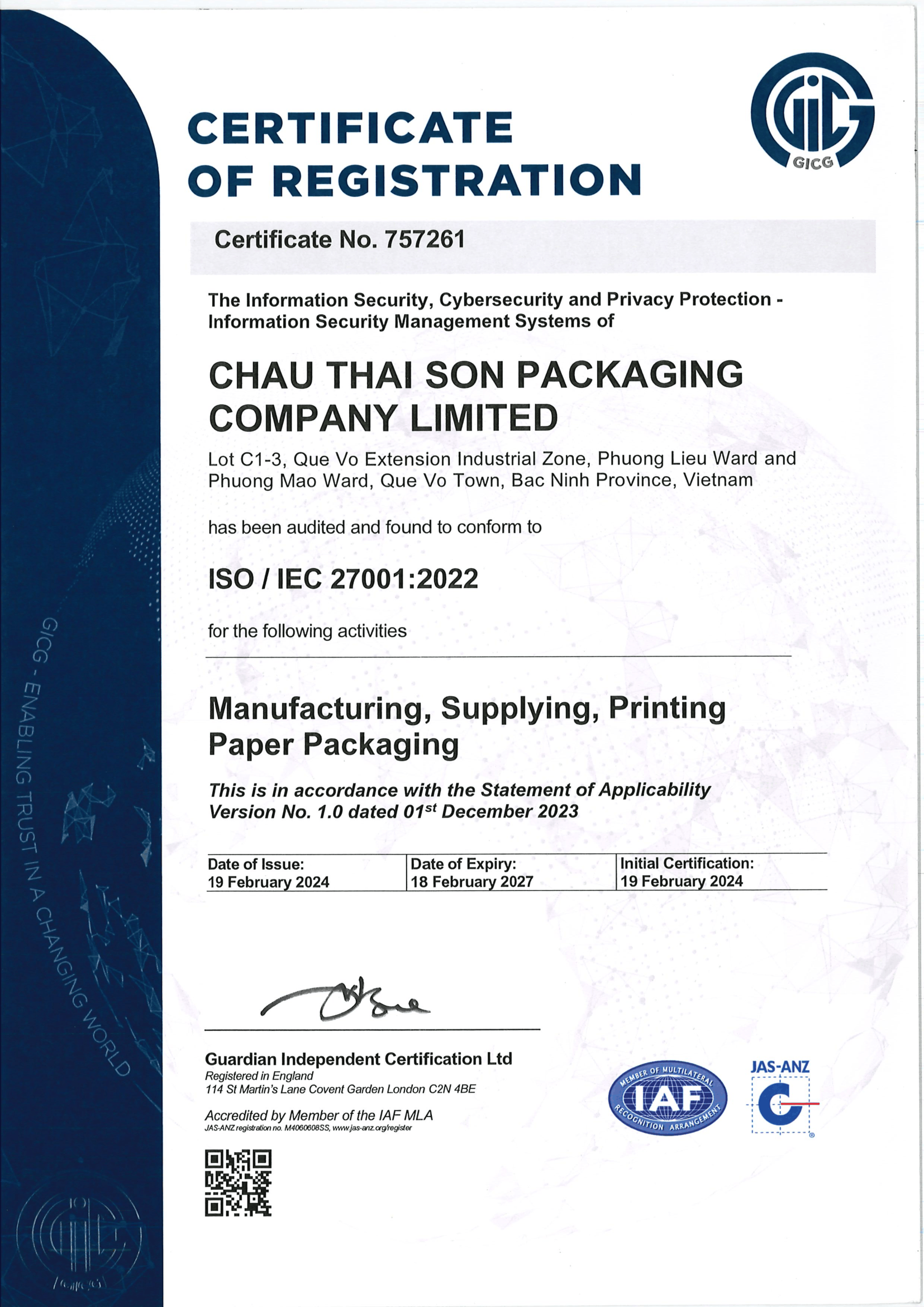 ISO/IEC 27001:2022